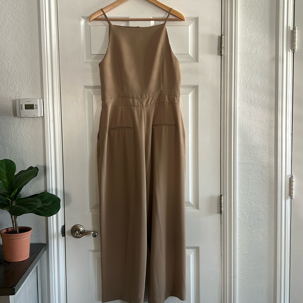 ZARA suit style jumpsuit taupe brown color size L - Picture 5 of 17
